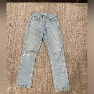 AGOLDE Riley High Rise Straight Crop in Shatter